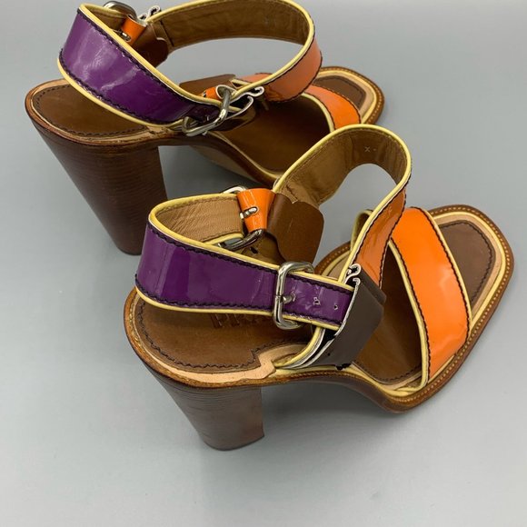 Prada Orange and Purple Sandals in Patent Leather (38,5)  - FL-SH-022 - Picture 9 of 11